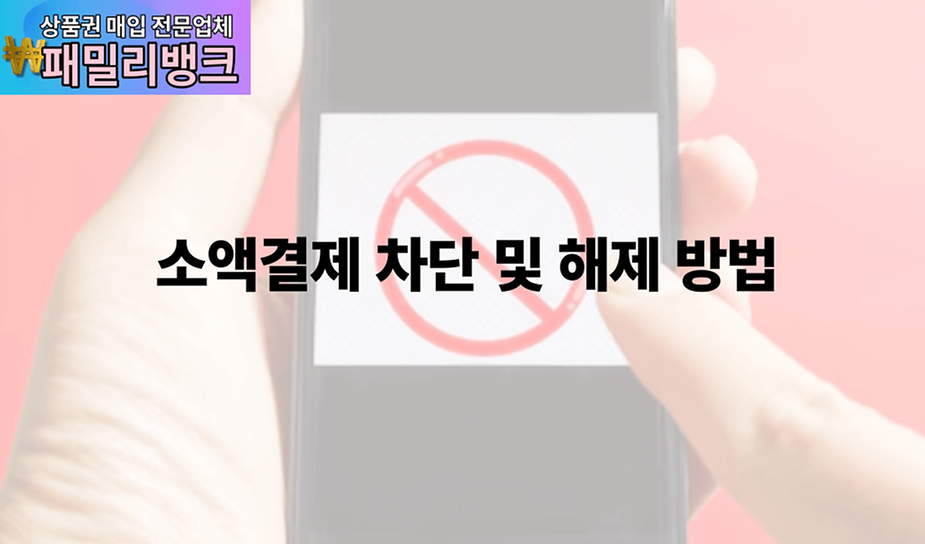 소액결제 차단 및 해제 방법