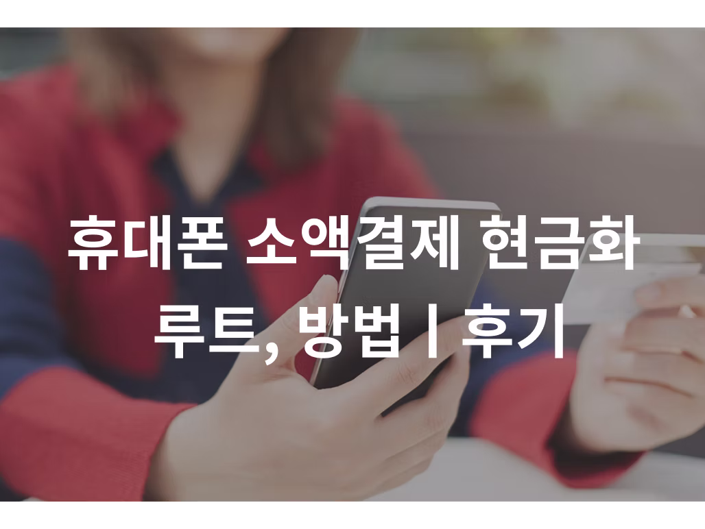 휴대폰 소액결제 현금화 루트, 방법ㅣ후기