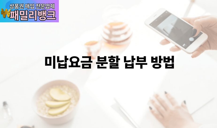 핸드폰 요금 연체 시 미납요금 분할 납부 방법