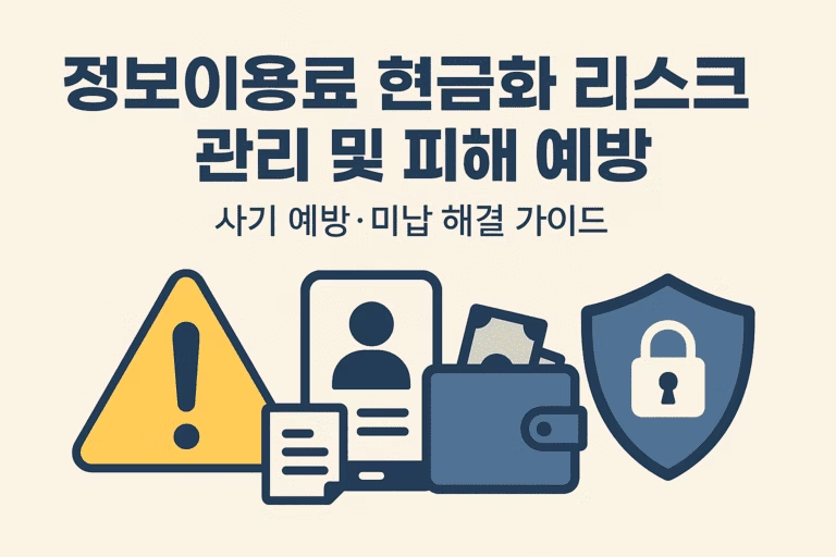 정보이용료 현금화 리스크 관리 및 피해 예방